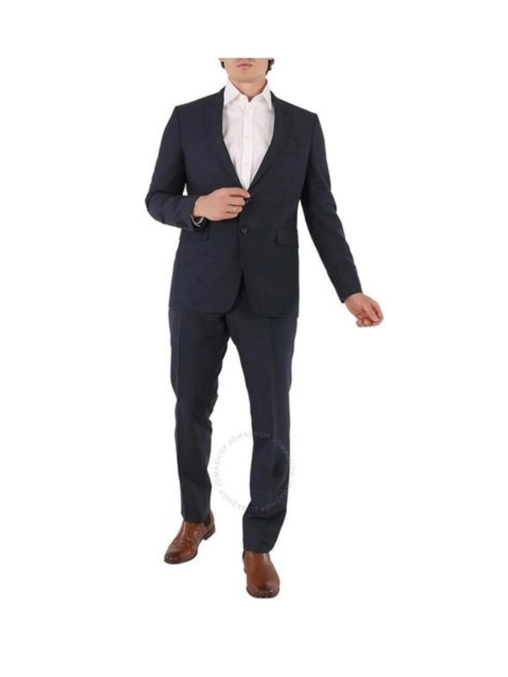 NWT Burberry Men's slim carbon blue Windowpane Two-Button Suit - US 36 R